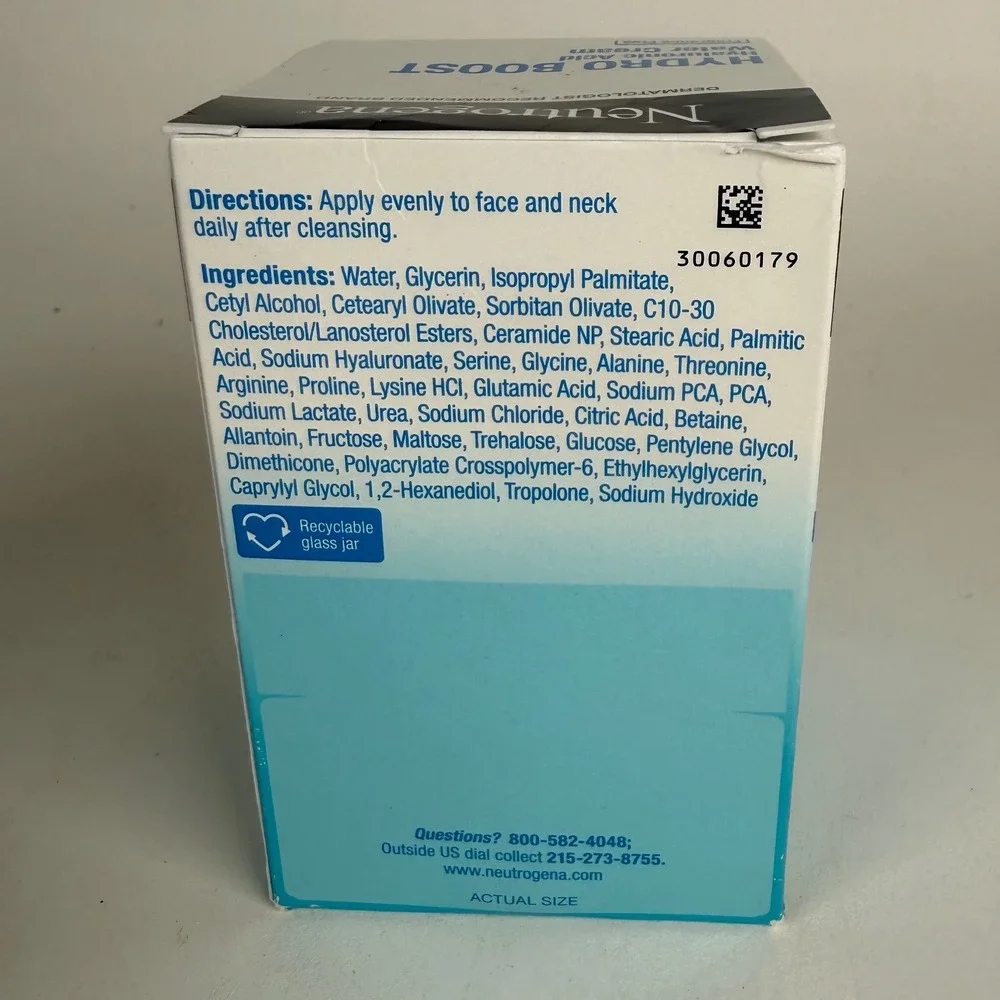 Neutrogena Water‎ Cream Hydro Boost Hyaluronic Acid Fragrance Free 1.7oz New